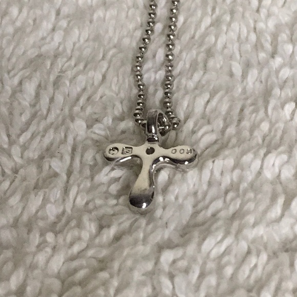 TASAKI Cross Necklace with Diamond in Sterling Silver (16") - Picture 5 of 6